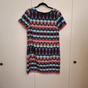 J. Crew Multicolored Printed Sheath Dress Sz 8